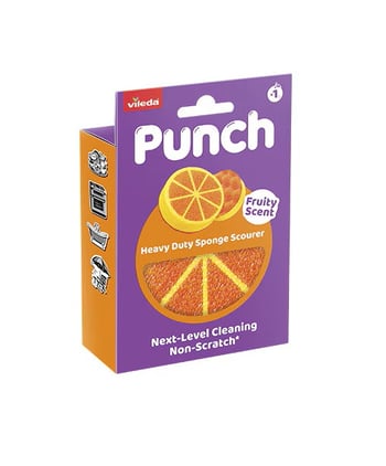 Vileda Punch Fruity Scent (meyve Kokulu)portakal Çok Amaçlı Sünger Ovma Teli 1 Adet
