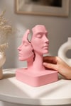 İkiliğin Yüzleri Figürlü Minimalist Dekoratif Biblo Pembe