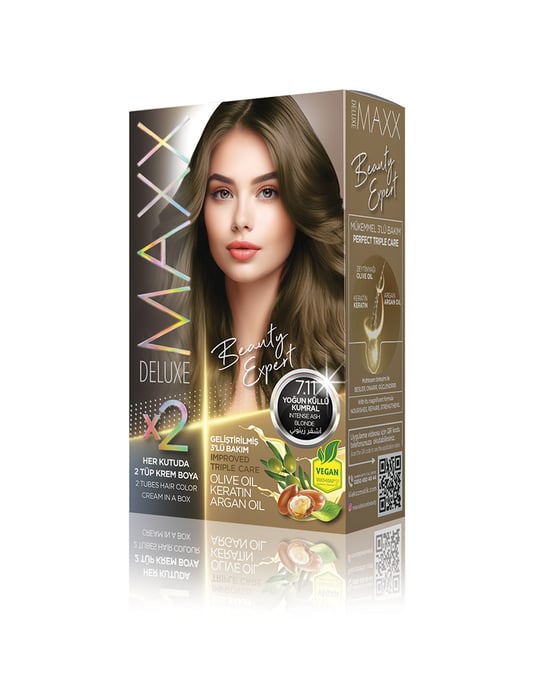 Maxx Deluxe Beauty Expert Set Saç Boyası 7.11 Yoğun Küllü Kumral