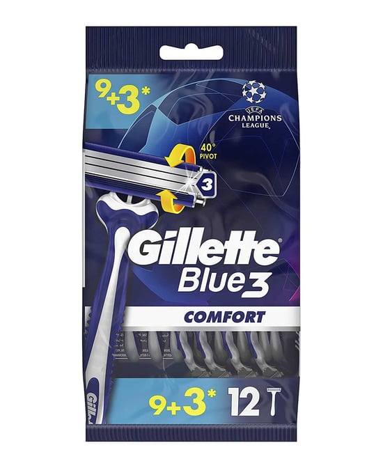 Gillette Blue 3 Tıraş Bıçağı 9 + 3'lü Poşet Comfort Şampiyonlar Ligi