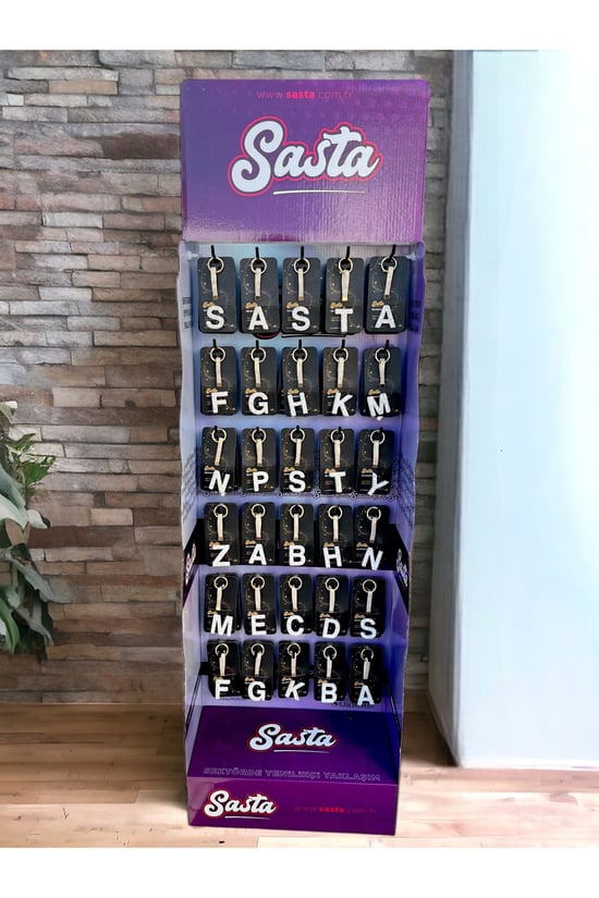 Sasta Lüx Taşli Anahtarlik Standi 144'lü