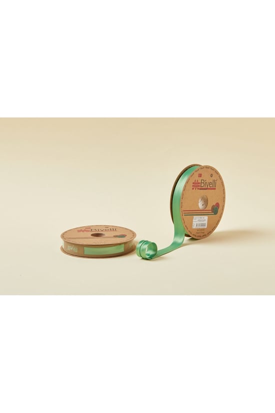 Biye Saten Katlı 026 Yeşil 2 Cm 25 Metre %100 Polyester