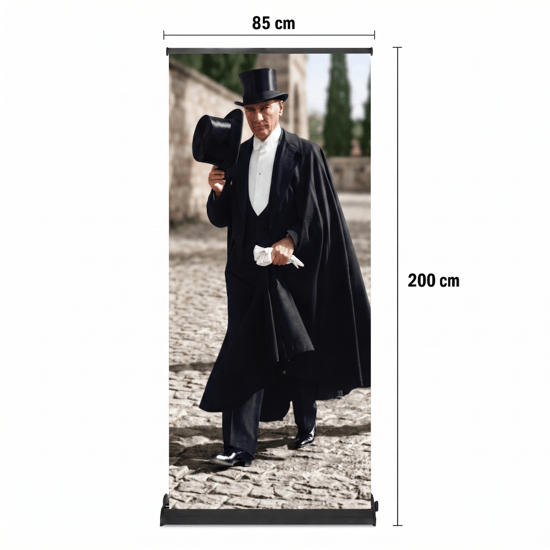 Atatürk Poster Baskılı Pro Roll Up Banner 85x200cm No:3
