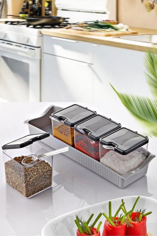 Blackstone Krc663 4'lü Kare Baharatlık Seti-kaşıklı