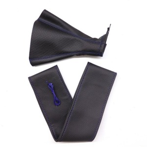 P Parla Tüm Araçlara Uyumlu Direksiyon Kılıfı Ve Vites Körüğü Siyah Vinil Mavi