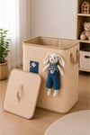 Bunny Dreams Boys Kapaklı Oyuncak Sepeti | Erkek Çocuk Odası Büyük Boy Çamaşır Sepeti | Katlanabilir