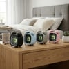 Twin Bell Alarm Clock Bgc-13 Kare Masa Çalar Saat ( Metal Kasa Renkli ) ( Pilli & Işıklı ) ( Fosforlu )