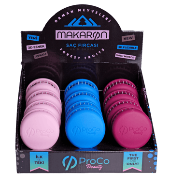 ProCo Beauty Makaron Saç Fırçası Orman Meyveleri Serisi - Lila, Mürdüm, Mavi