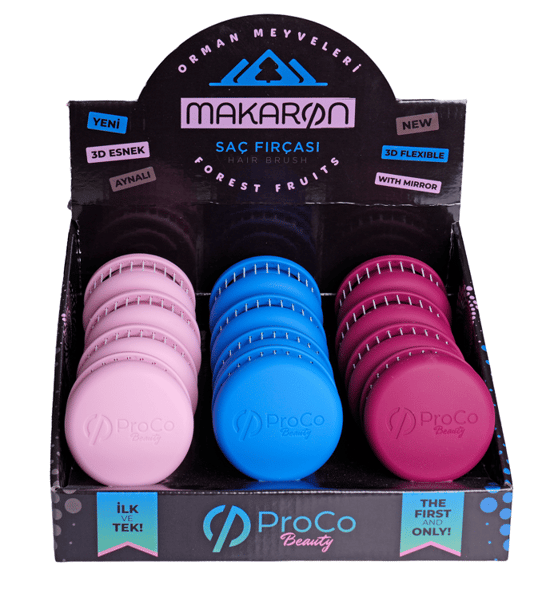 ProCo Beauty Makaron Saç Fırçası Orman Meyveleri Serisi - Lila, Mürdüm, Mavi