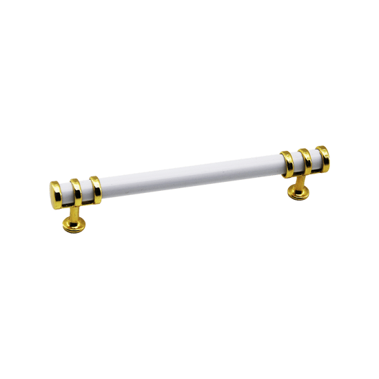 -949 ( 16cm ) ( Yüzük Altın & Kulp Beyaz ) Boru Çekmece Kulp