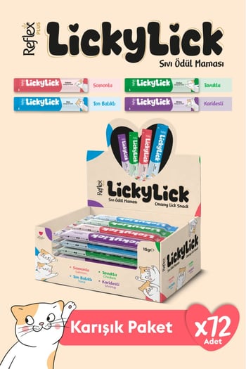 Reflex Plus Lickylick Sıvı Ödül Maması Karışık Paket 15 Gr 72 Adet