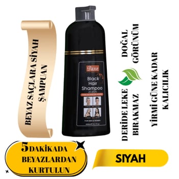 Paxe Black Hair Shampoo Beyaz Saç Kapatıcı Şampuan Siyah Renk 400ml