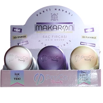 ProCo Beauty Makaron Saç Fırçası Metalik Serisi - Party Havası (Altın, Gümüş, Mor)