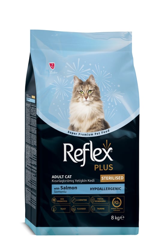 Plus Hipoalerjenik Kısırlaştırılmış/Sterilised Somonlu Yetişkin Kedi Maması 8 kg