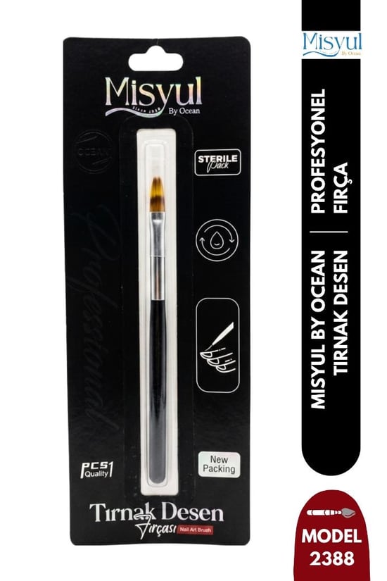 Misyul Tırnak Desen Fırçası Tekli Tek Taraflı Siyah Renk Mıs-2388