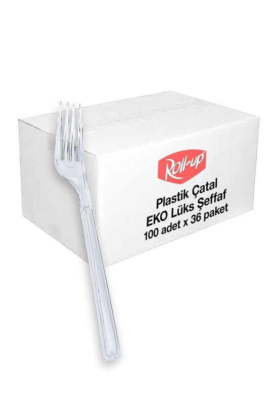 Roll-up Lüks Eko Çatal Şeffaf 100 Adet
