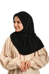 Hürrem Bone Siyah Pratik Hazır Geçmeli Tesettür Eşarp Sandy Kumaş Sade 1600_01