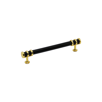 -943 ( 12.8cm ) ( Yüzük Altın & Kulp Siyah ) Boru Çekmece Kulp