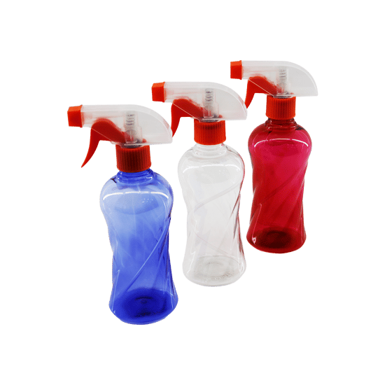 Maxel Y-084 ( 350ml ) ( Renkli Şeffaf Uzun & Plastik & Burgulu ) Boş Sprey Püskürtücü Şişe