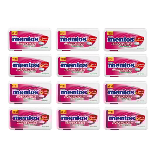 Mentos Defensive Clean Breath Vişne Tablet Şeker 21 Gr X 12 Adet