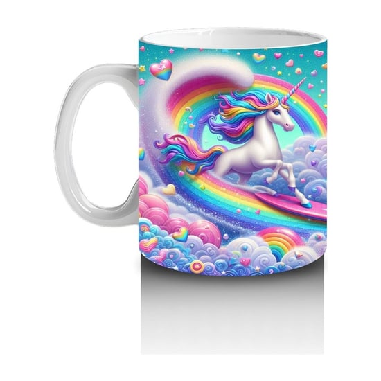 Çocuklara Sütü Sevdiren Bulutlar Arasında Dans Eden Unicornlar Kupa Bardak