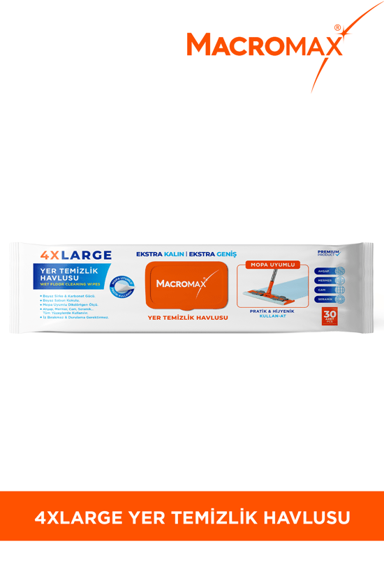 Macromax Yer Temizlik Havlusu Beyaz Sabun Kokulu 30 Adet