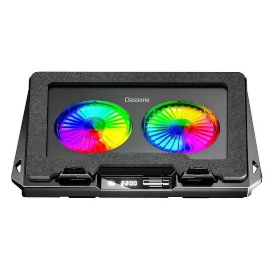 Classone GT102 Gaming Laptop Soğutucu 2200rpm  Rgb Işıklı   Led Display Notebook Soğutucu Stand