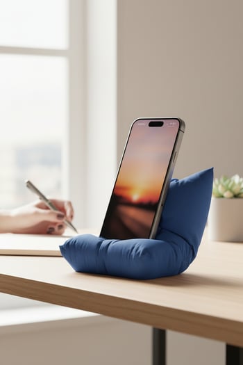 Yastık Figürlü Özel Tasarım Telefon Standı Mavi