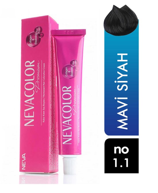 Nevacolor Premium Tüp Saç Boyası Mavi Siyah 1.1 50 ml