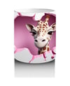 Duvar Arasında Beliren Sevimli Zürafa Figürü - Baskılı Kahve Kupası Renkli