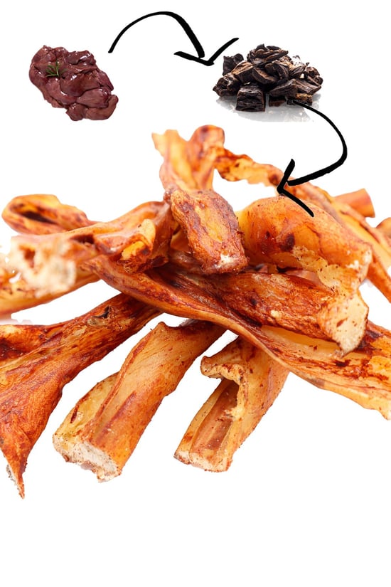 Eva & Walle Kuzu Kelle Derisi Köpek Kemiği Ciğerli 100g – Doğal Çiğneme Kemiği Küçük ve Orta Irklar İçin 12cm