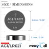 Maxycell 24 Adet Ag1 Lr621 1.5v Maxycell Düğme Piller