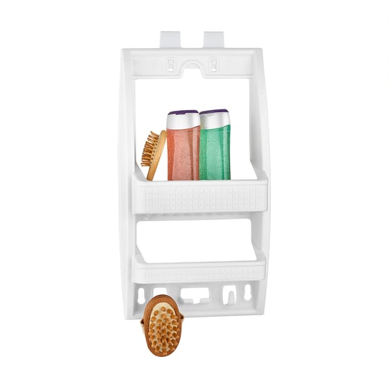Qlux L-00287 Flexi Plastik Banyo Rafı Şampuanlık ( 2 Katlı & Askılı )