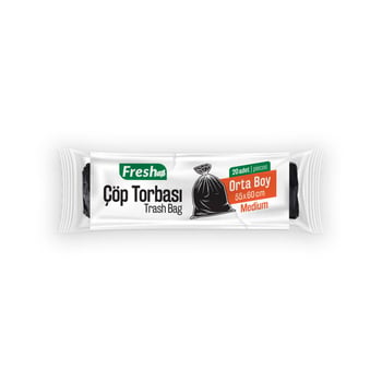 Fresh-up Çöp Torbası Orta Boy 80g Siyah 20 Adet