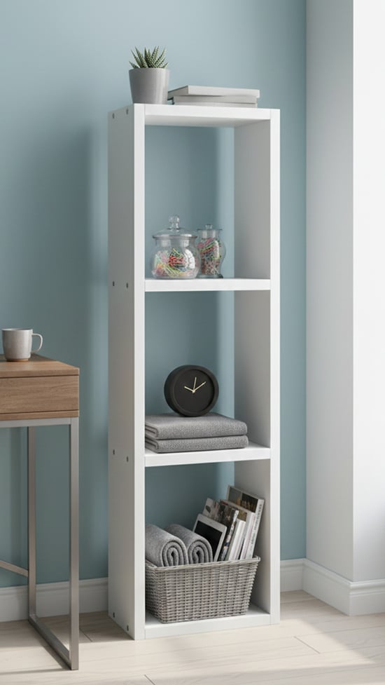 Elmas Dekoratif Çok Amaçlı Yatay ve Dikey Kullanılabilir Raf, Kitaplık