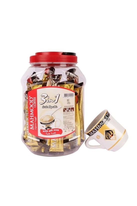 Mahmood Coffee 3'ü 1 Arada Sütlü Köpüklü 42 Adet Kavanoz - Kupa Bardak Hediye