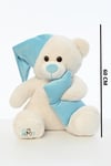 Pufu Toys Uyku Arkadaşım 60 Cm Mavi Şapkalı Peluş Ayıcık