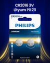 Philips Cr2016 3v Lityum Düğme Pil,saat ve Kumanda Pili - Dl2016 Muadili 2'li Blister