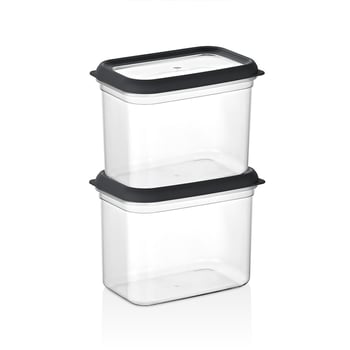 Qlux L-01006 ( 2pcs ) ( 1900ml ) ( No-3 ) Bomonti Plastik Saklama Kabı