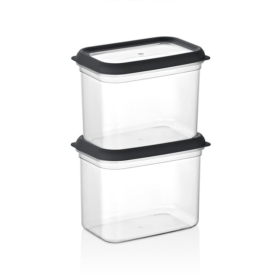 Qlux L-01006 ( 2pcs ) ( 1900ml ) ( No-3 ) Bomonti Plastik Saklama Kabı
