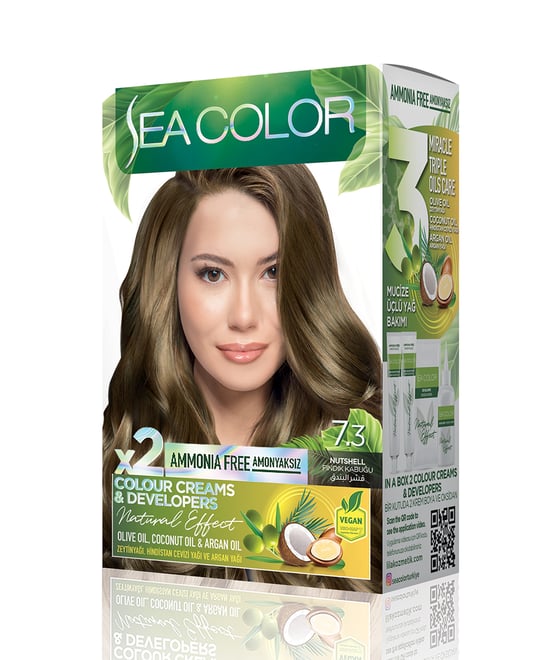 Sea Color Natural Effect Set Boya Amonyaksız 7.3 Fındık Kabuğu
