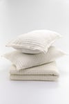 Merinos Modern Line 3 Parça Battaniye Seti - Kemik-ekru