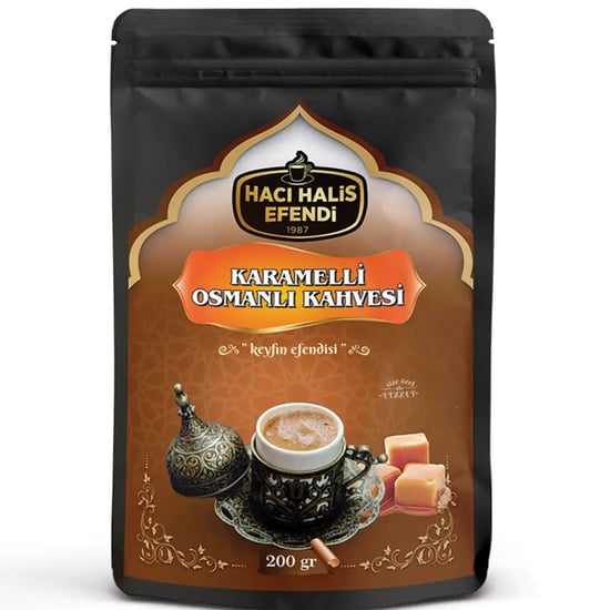 Hacı Halis Efendi Karamelli Osmanlı Kahvesi 200 Gr Yumuşak İçimli Doypack Paket