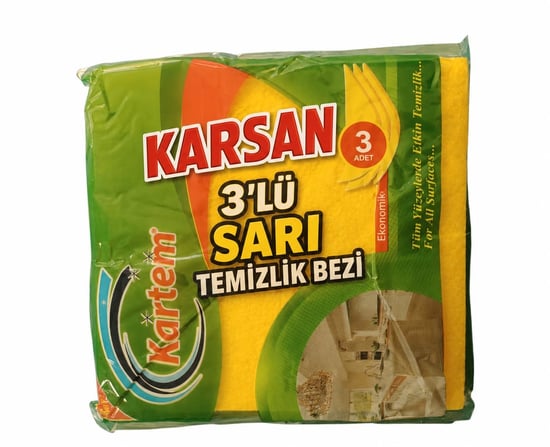 Karsan 3'lü Sarı Temizlik Bezi-3'lü Paket Temizlik Bezi