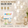 Gemar Gm-110-28 ( Metalik & İnci Beyaz & Pearl ) Balon ( 11'' & 28cm & 100pcs )