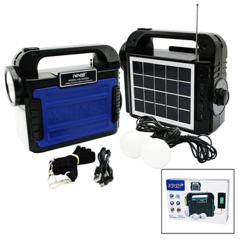 Nns Ns-s209sl (3in1 & Solar) (2in1=el Feneri & Radyo&mp3) Bluetooth&usb/tf Port&2pcs Ampul Kablolu & Powerbank