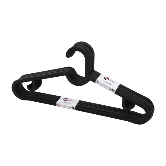 Pi Home Pi-528 ( 10pcs ) ( Siyah ) ( 2a Slim ) ( Plastik ) Elbise Askısı