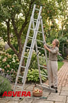 Asvera Endüstriyel 7,5 Metre A Tipi 3 Parçalı Alüminyum Merdiven - 1.4 Mm Profesyonel Merdiven