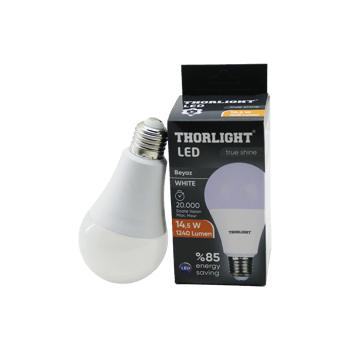 Thorlight T-15b ( 14.5w ) ( E27 ) ( Beyaz ) Led Ampul ( 1240 Lumen & 2835 Smd Led & 6500k & 20.000 Saat Ömür )