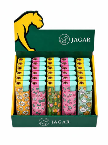 Jagar Jcm 019 Desenli Turbo Çakmak – Renkli Gövde Standlı Çakmak